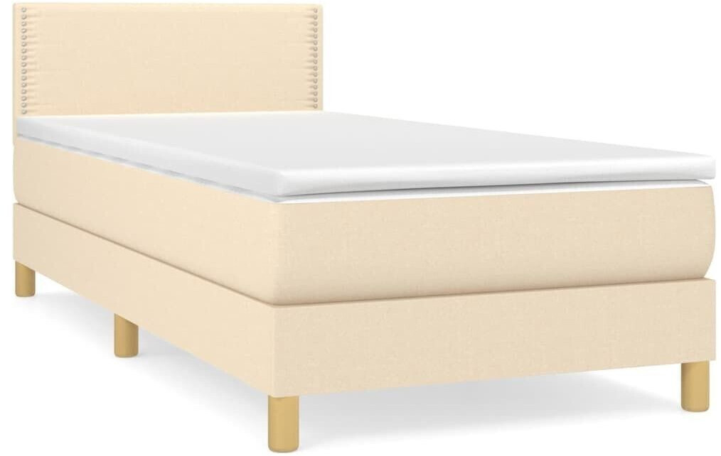vidaXL Box spring bed with mattress 100x200cm fabric (3140518)