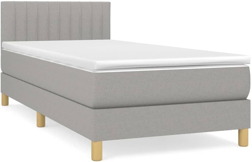 vidaXL Box spring bed with mattress 100x200cm fabric (3140753)