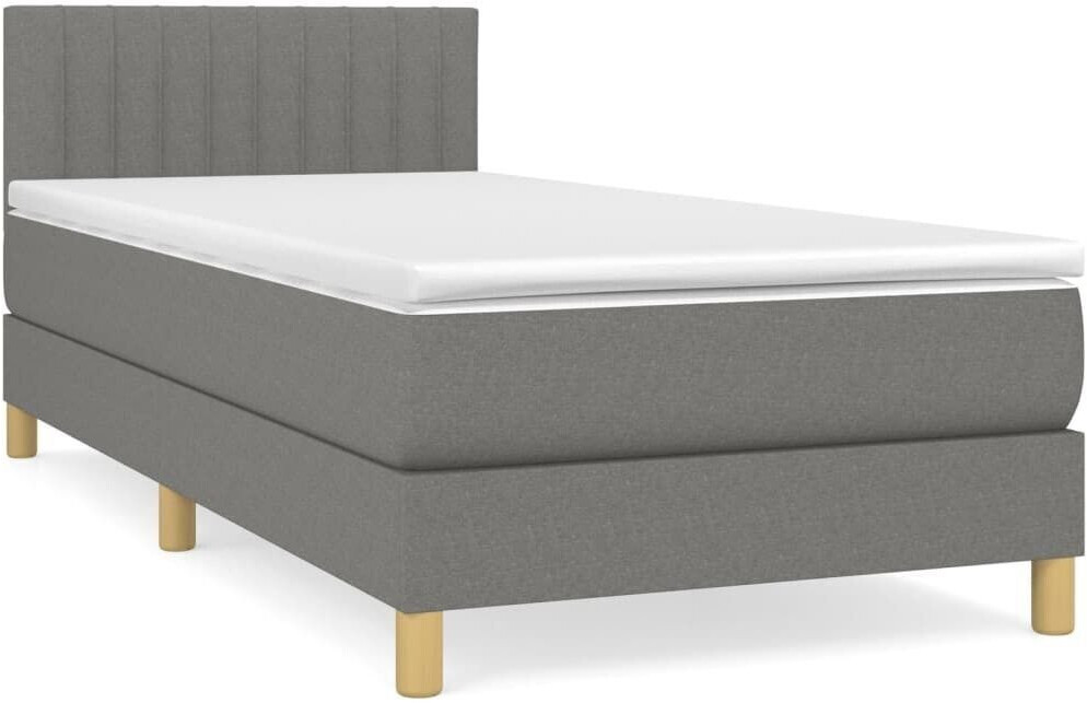 vidaXL Box spring bed with mattress 100x200cm fabric (3140754)