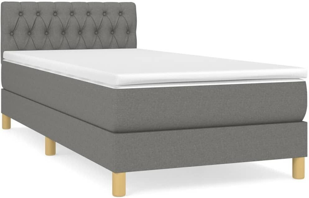 vidaXL Box spring bed with mattress 100x200cm fabric (3140834)