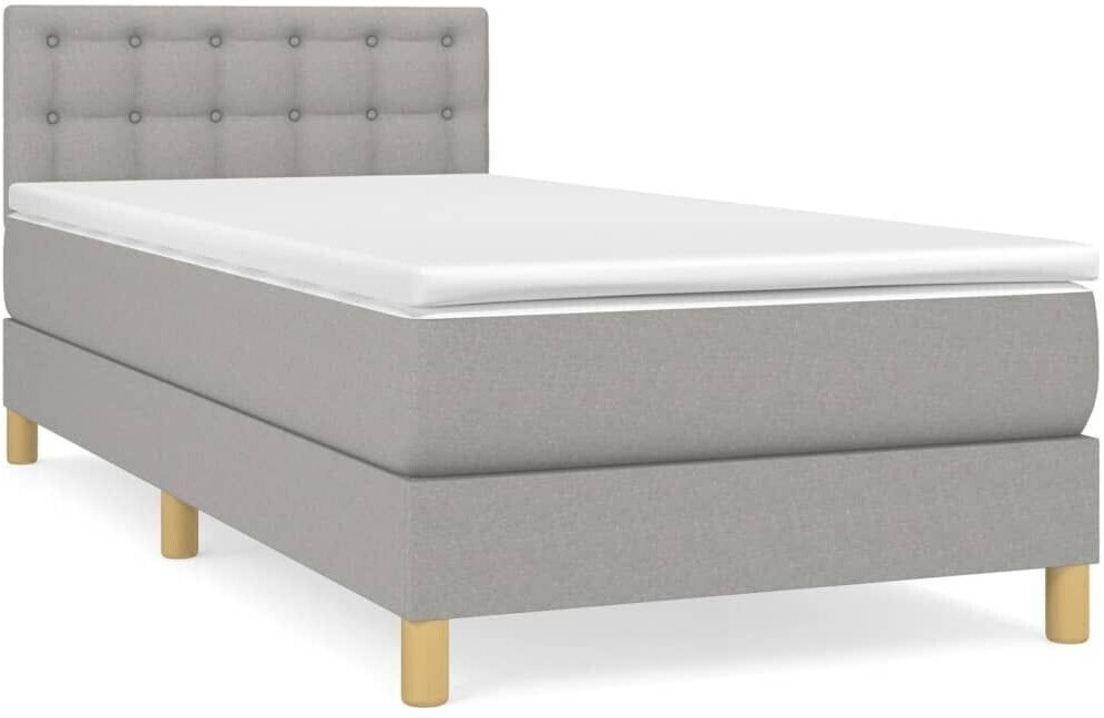 vidaXL Box spring bed with mattress 100x200cm fabric (3140913)