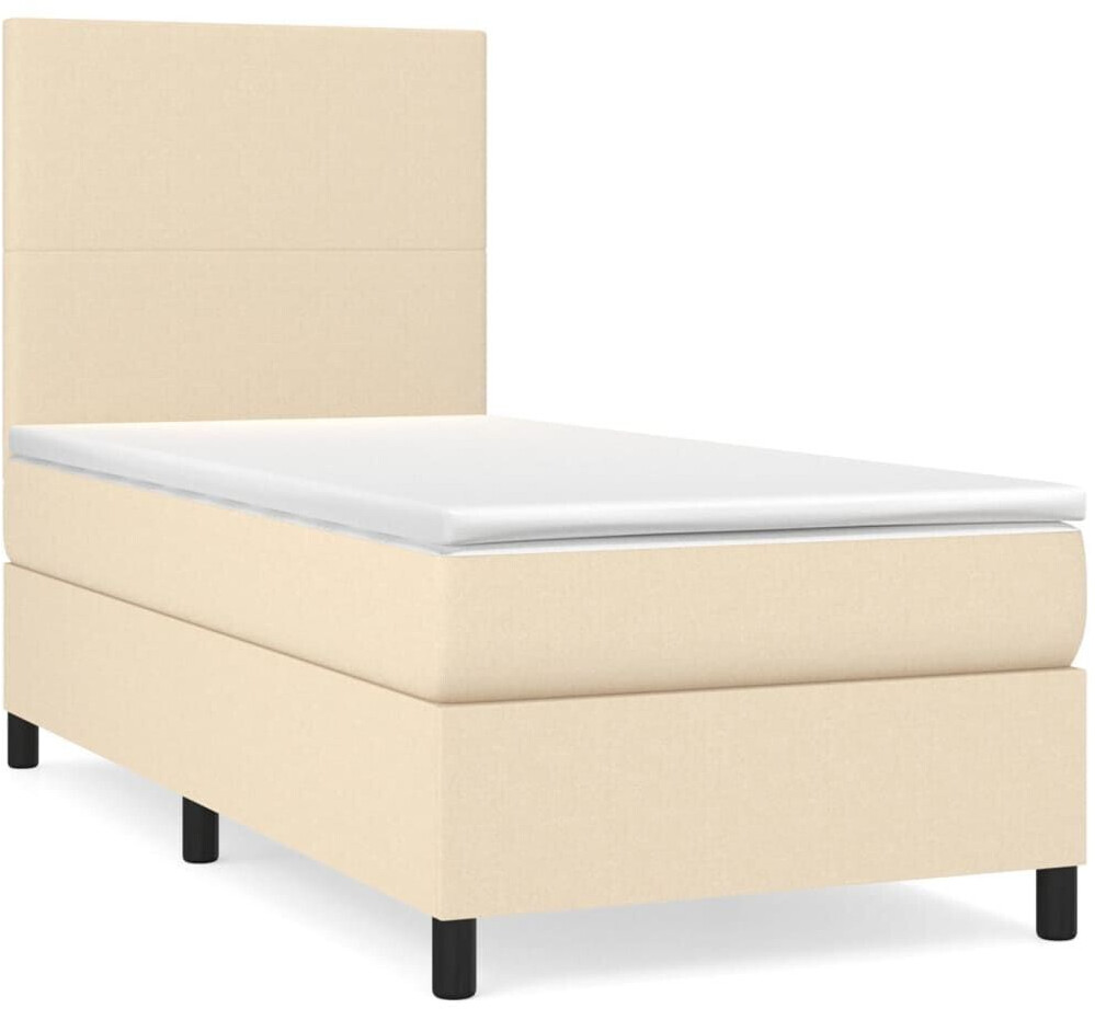 vidaXL Box spring bed with mattress 100x200cm fabric (3141598)