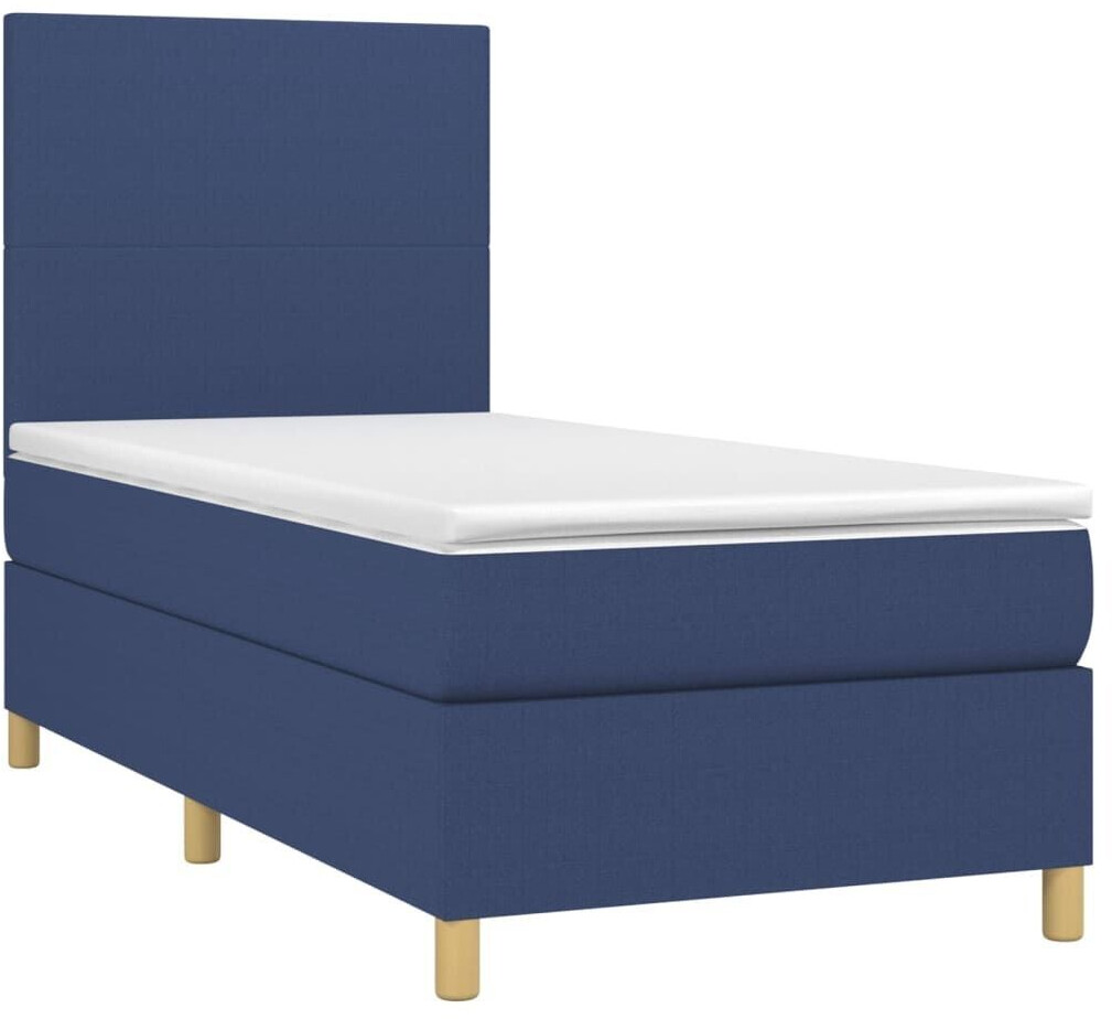 vidaXL Box spring bed with mattress 100x200cm fabric (3142159)