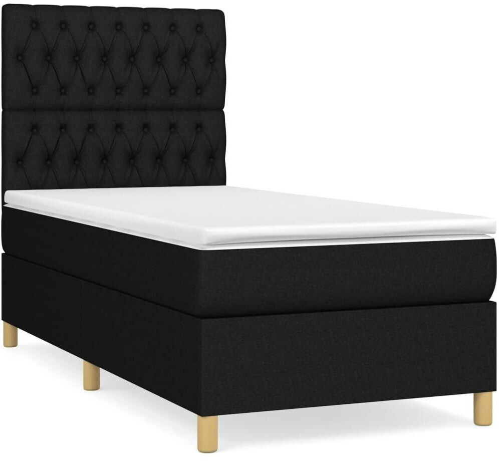 vidaXL Box spring bed with mattress 100x200cm fabric (3142555)