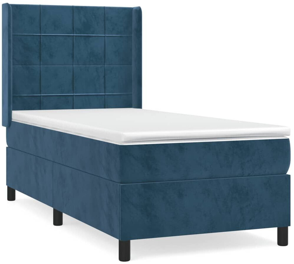 vidaXL Box spring bed with mattress 100x200cm velvet (3132667)