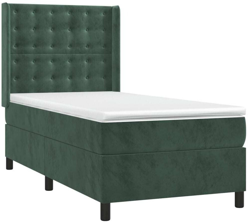 vidaXL Box spring bed with mattress 100x200cm velvet (3132906)