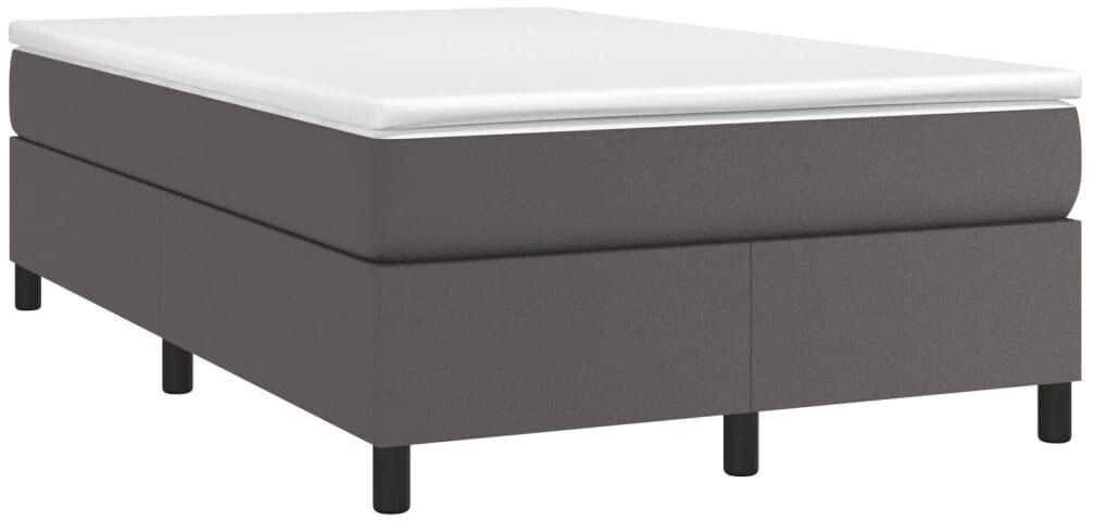 vidaXL Box spring bed with mattress 120x190cm artificial leather (3269701)