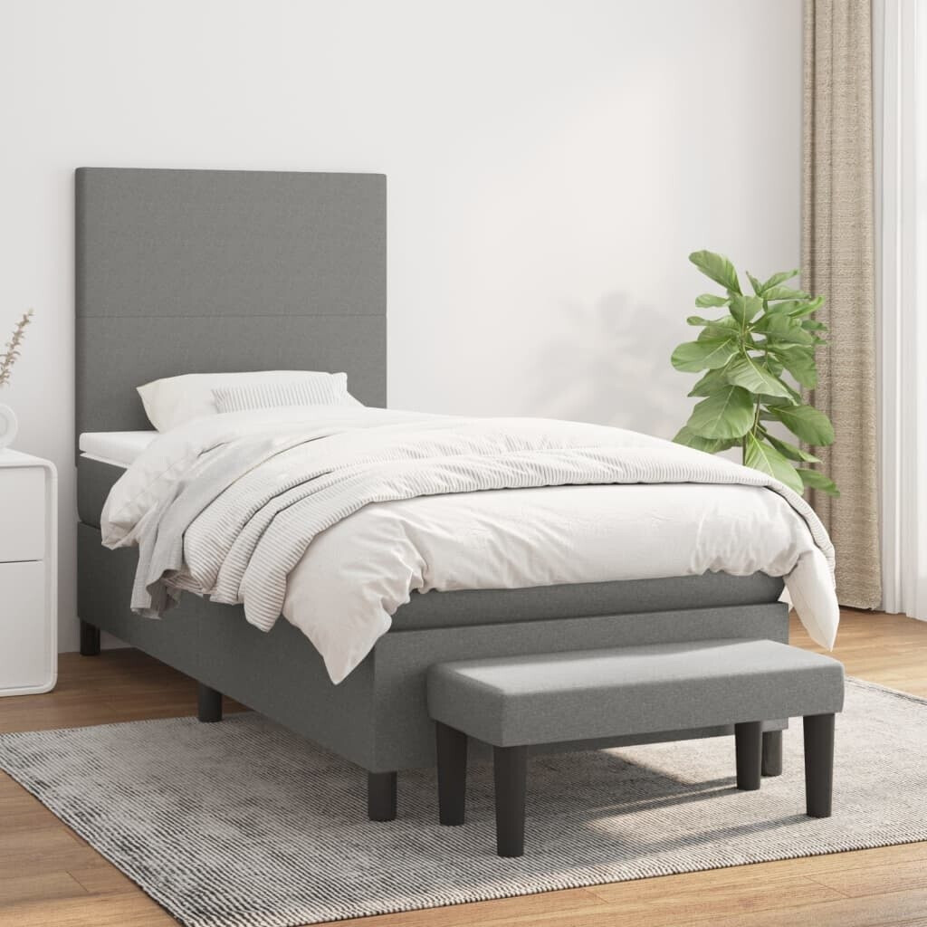 vidaXL Box spring bed with mattress 120x190cm fabric (3270342)