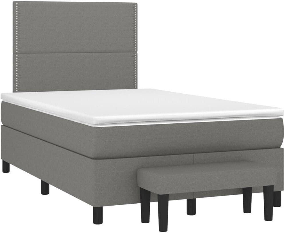 vidaXL Box spring bed with mattress 120x190cm fabric (3270349)