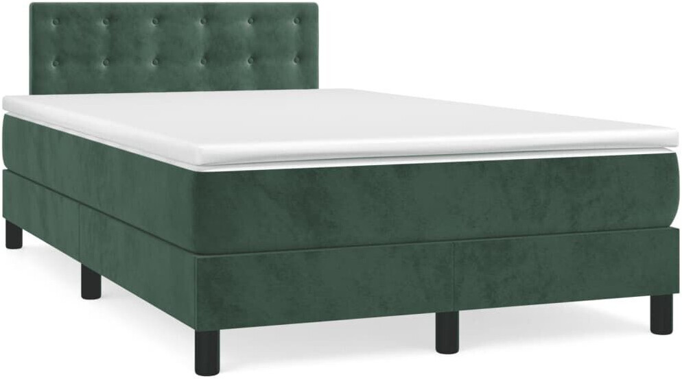 vidaXL Box spring bed with mattress 120x190cm velvet (3269864)