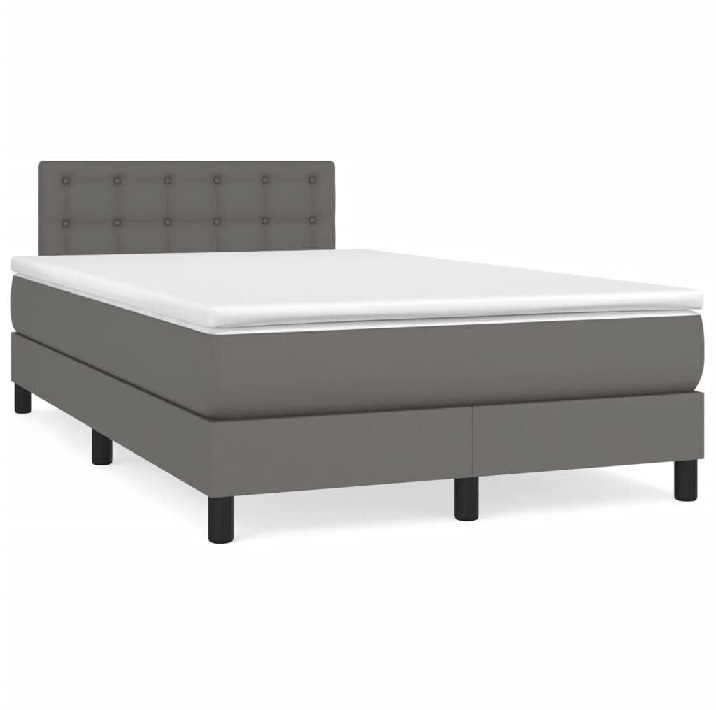 vidaXL Box spring bed with mattress 120x200cm artificial leather (3141117)