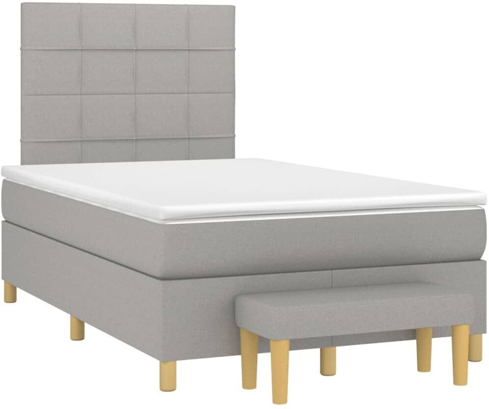 vidaXL Box spring bed with mattress 120x200cm fabric (3137141)