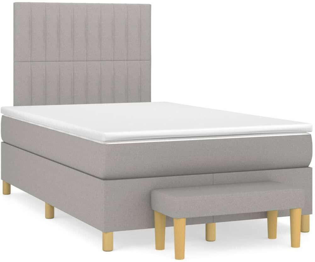 vidaXL Box spring bed with mattress 120x200cm fabric (3137301)