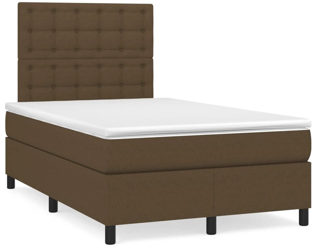 vidaXL Box spring bed with mattress 120x200cm fabric (3142084)