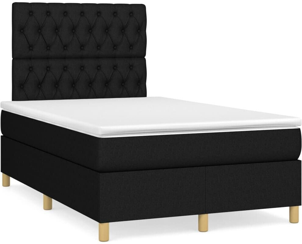 vidaXL Box spring bed with mattress 120x200cm fabric (3142563)