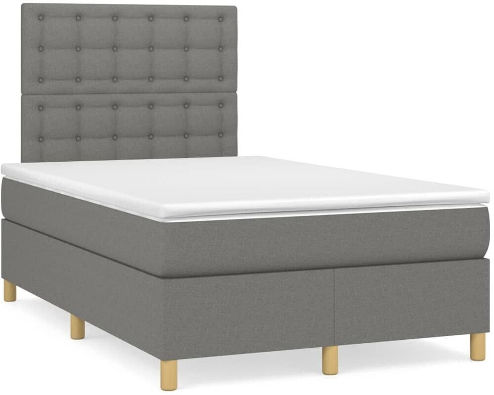 vidaXL Box spring bed with mattress 120x200cm fabric (3142642)
