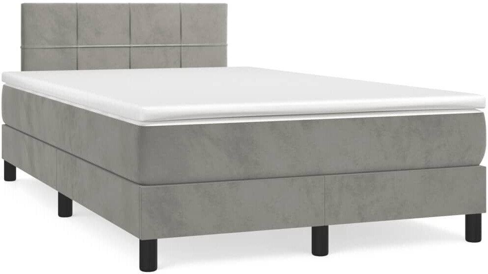vidaXL Box spring bed with mattress 120x200cm velvet (3141293)