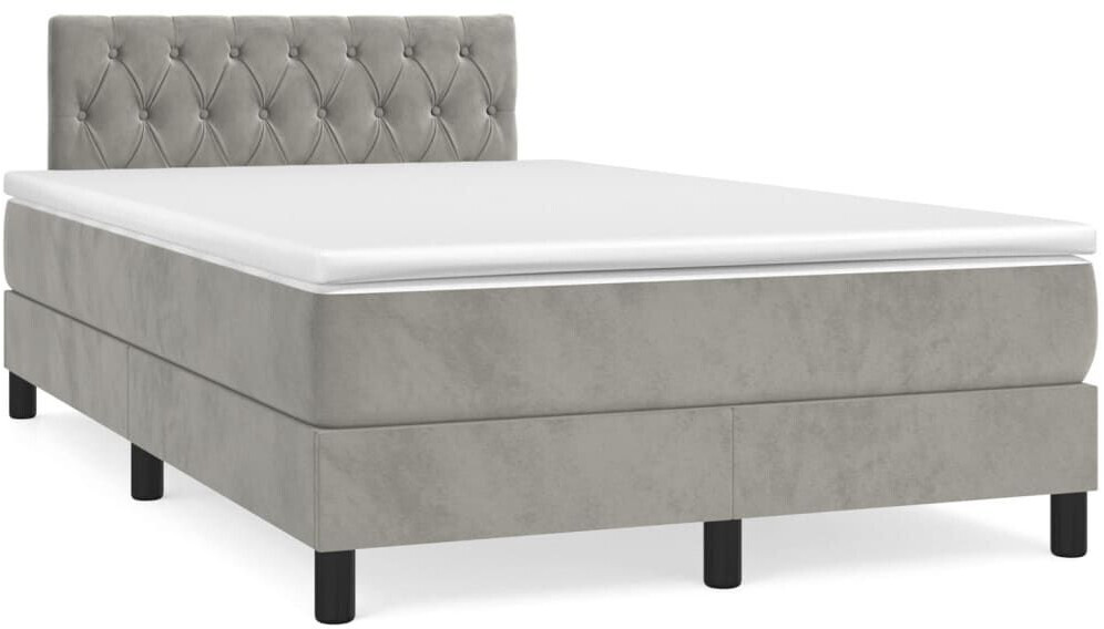 vidaXL Box spring bed with mattress 120x200cm velvet (3141473)