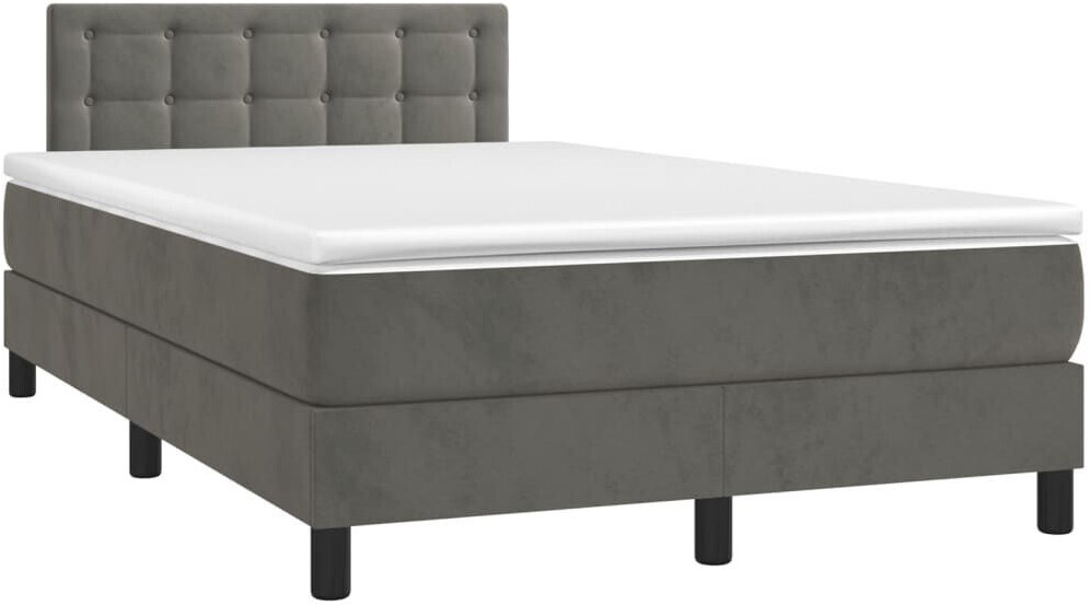 vidaXL Box spring bed with mattress 120x200cm velvet (3141534)