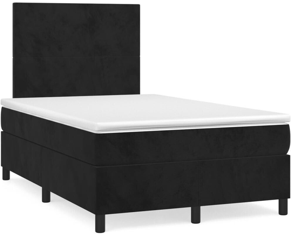 vidaXL Box spring bed with mattress 120x200cm velvet (3142895)