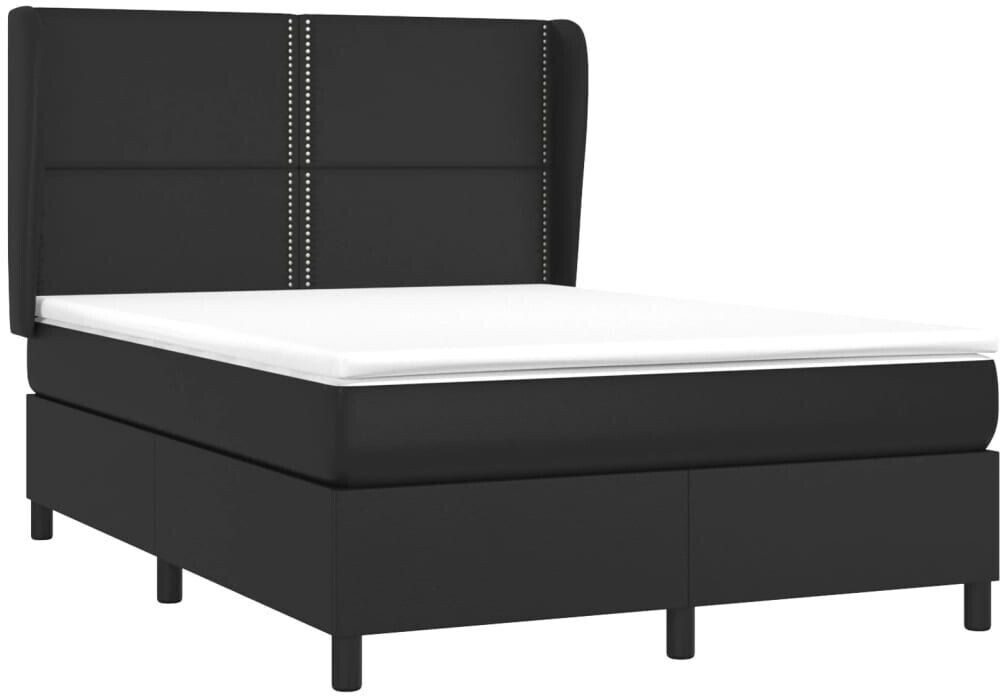 vidaXL Box spring bed with mattress 140x190cm artificial leather (3128967)
