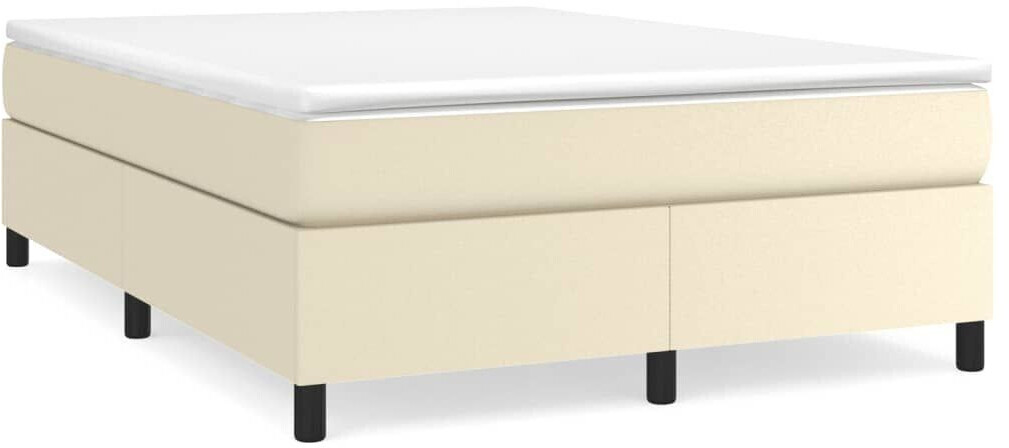 vidaXL Box spring bed with mattress 140x190cm artificial leather (3144604)