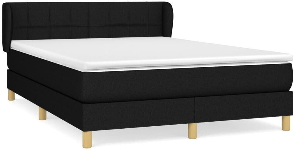 vidaXL Box spring bed with mattress 140x190cm fabric (3126799)