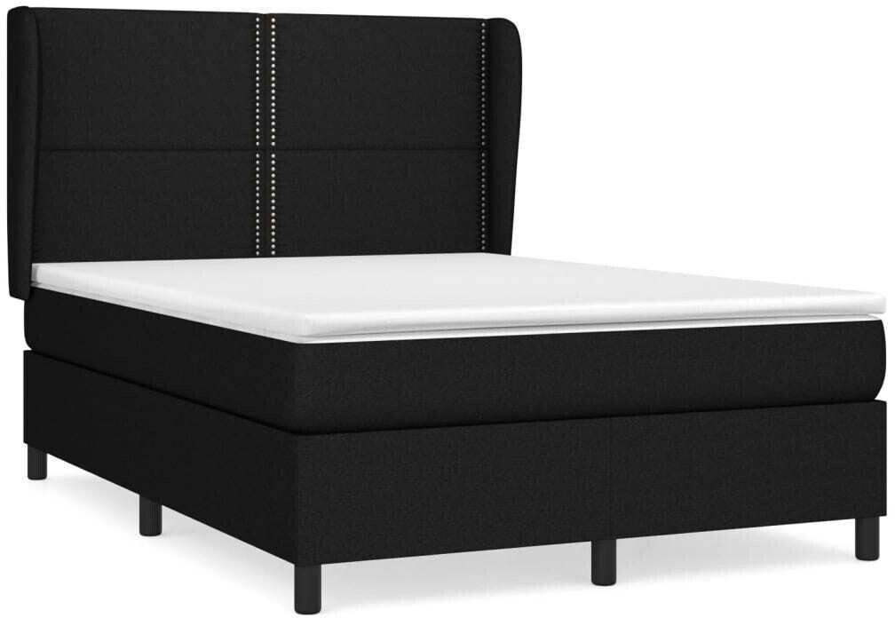 vidaXL Box spring bed with mattress 140x190cm fabric (3127879)