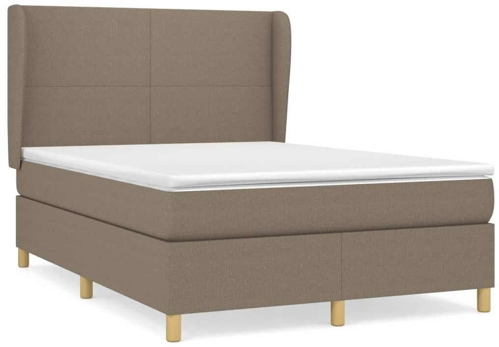 vidaXL Box spring bed with mattress 140x190cm fabric (3128361)