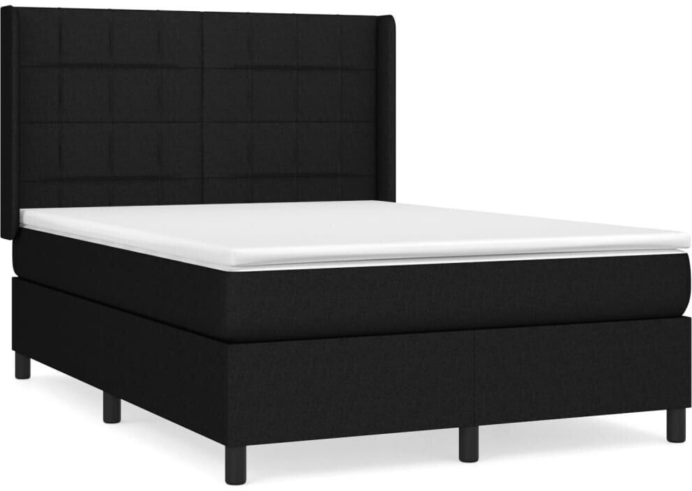 vidaXL Box spring bed with mattress 140x190cm fabric (3131427)