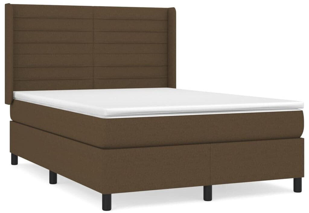 vidaXL Box spring bed with mattress 140x190cm fabric (3131508)
