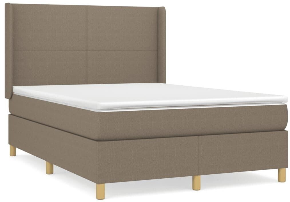 vidaXL Box spring bed with mattress 140x190cm fabric (3131829)