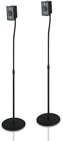 Hama s x2 | Adjustable Height up to 123 cm | For Surround Sound Systems and Mini Speakers | Black