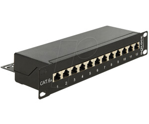 DeLock 10″ Patchpanel 12 Port Cat.6A schwarz (43310)