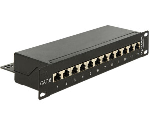 DeLock 10″ Patchpanel 12 Port Cat.6 schwarz (43297)