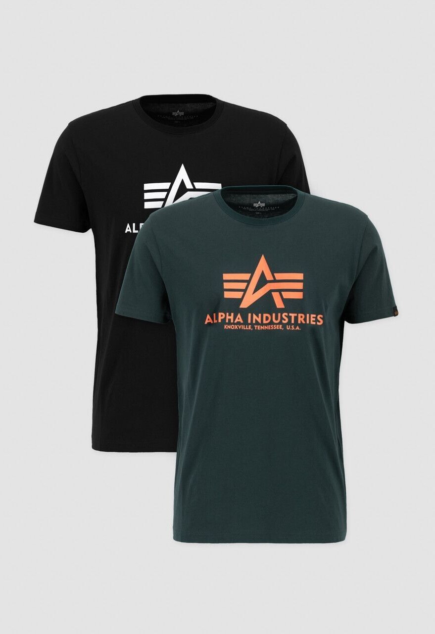 Alpha Industries Basic T 2 Pack T-Shirt (106524) black/dark petrol