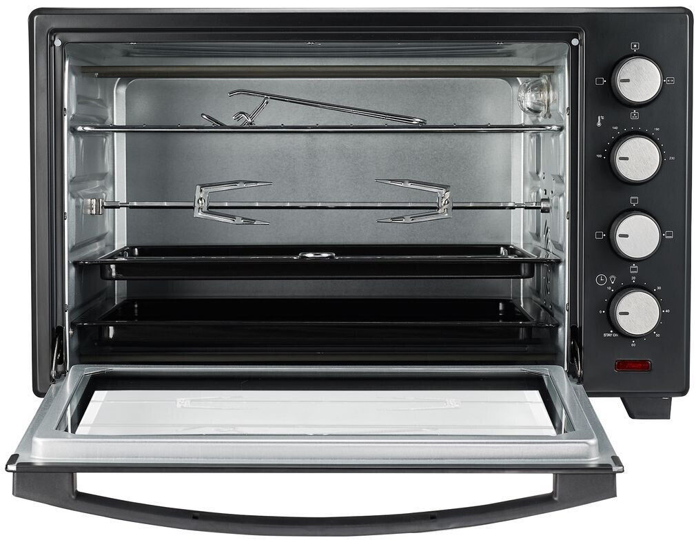 Jago Mini oven - with circulating air, rotisserie, interior lighting, electric, 48L, 6 cooking modes, 2000W, timer, 100 - 230 °, double glass door