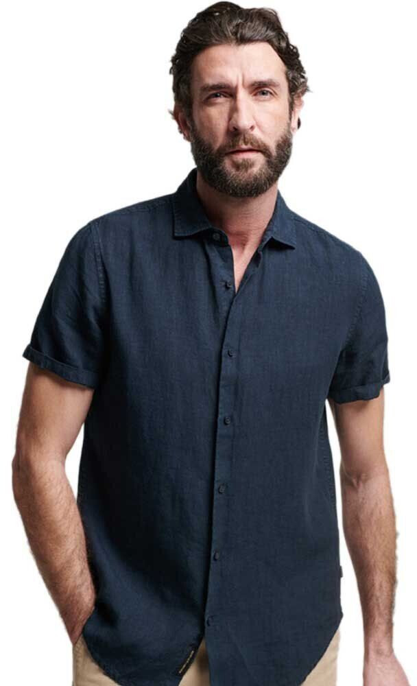 Superdry Studios casual linen T-Shirt (M4010608A) navy