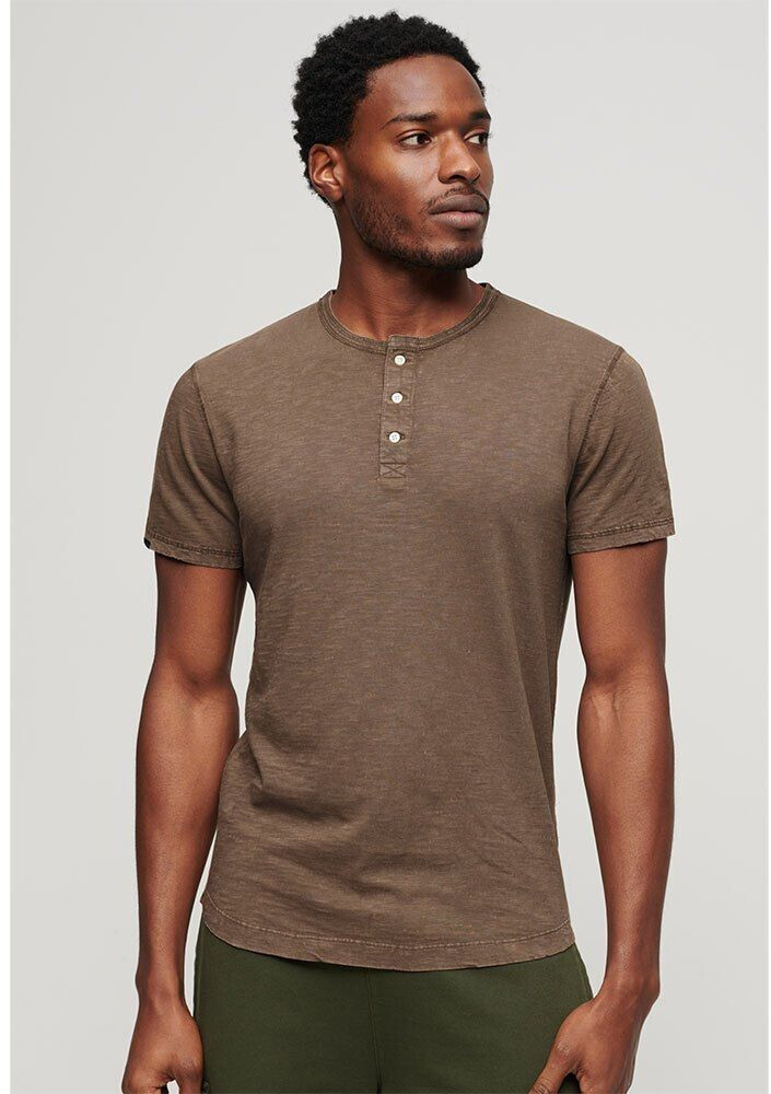 Superdry Grandad Short Sleeve T Shirt M1011890A walnut brown ab 22 99 Preisvergleich bei idealo