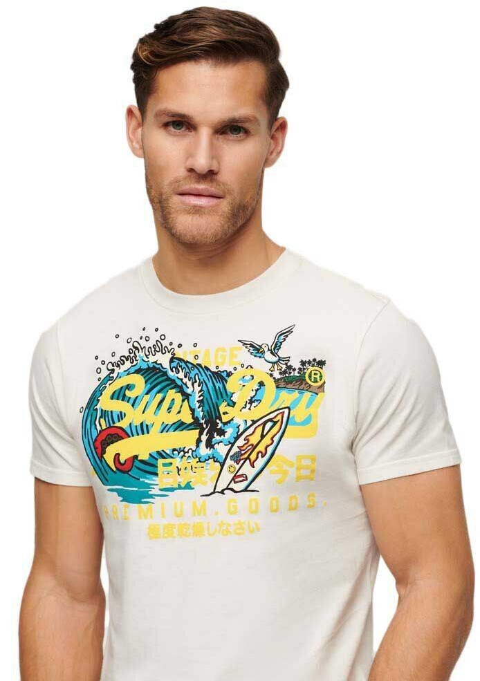 Superdry La Vl Graphic Short Sleeve T-Shirt (M1011916A) off white 