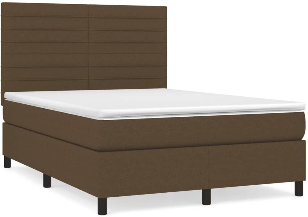 vidaXL Box spring bed with mattress 140x190cm fabric (3141852)