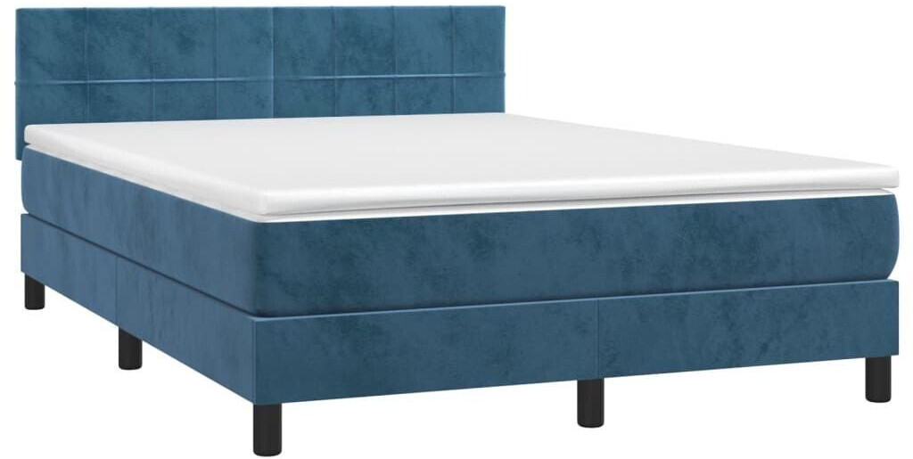 vidaXL Box spring bed with mattress 140x190cm velvet (3141303)