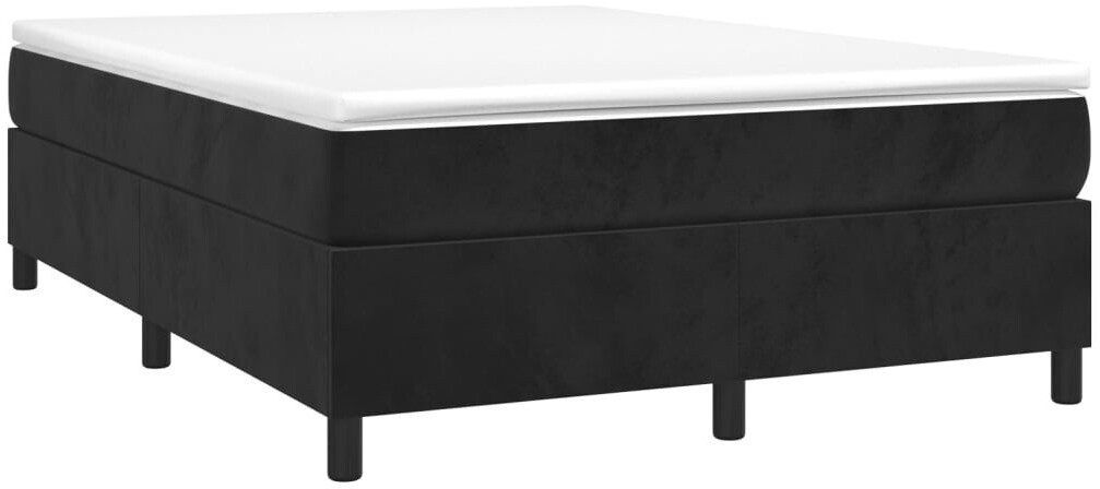 vidaXL Box spring bed with mattress 140x190cm velvet (3144677)