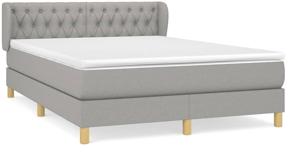 vidaXL Box spring bed with mattress 140x200cm fabric (3127045)
