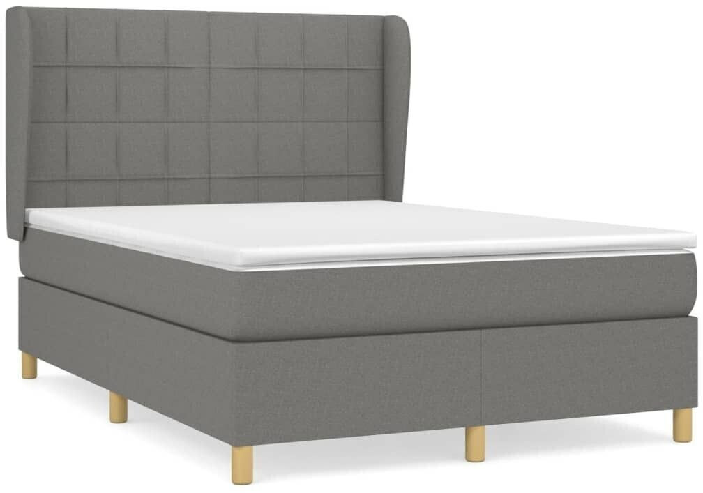 vidaXL Box spring bed with mattress 140x200cm fabric (3128526)
