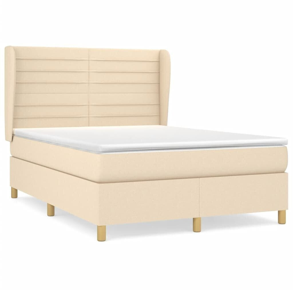 vidaXL Box spring bed with mattress 140x200cm fabric (3128610)