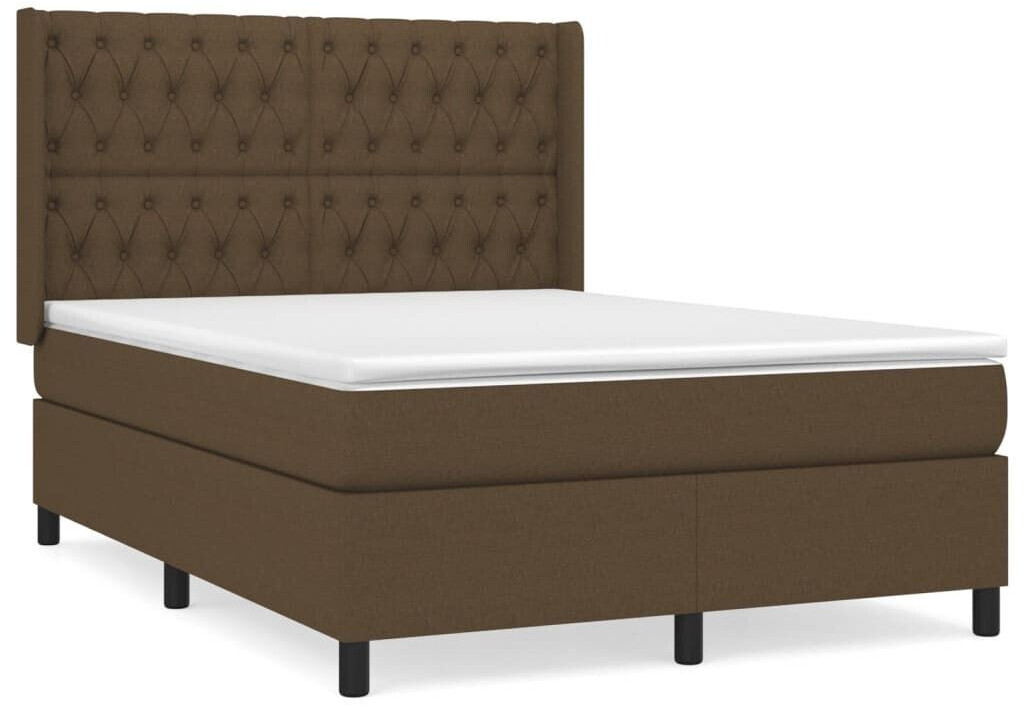 vidaXL Box spring bed with mattress 140x200cm fabric (3131676)