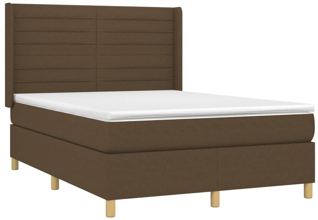 vidaXL Box spring bed with mattress 140x200cm fabric (3132076)