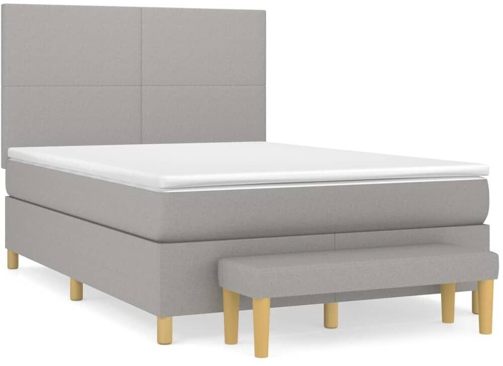 vidaXL Box spring bed with mattress 140x200cm fabric (3136997)