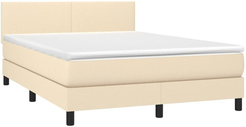 vidaXL Box spring bed with mattress 140x200cm fabric (3139902)